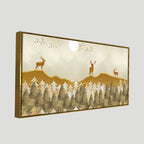 Beautiful Golden Deers Premium Canvas Wall Painting Decor Mantra