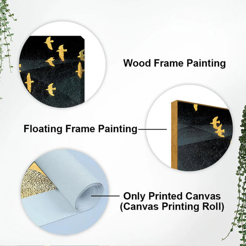 Beautiful Golden Walking Deer Premium Canvas Wall Painting