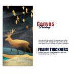 Beautiful Golden Walking Deer Premium Canvas Wall Painting DECORMANTRA