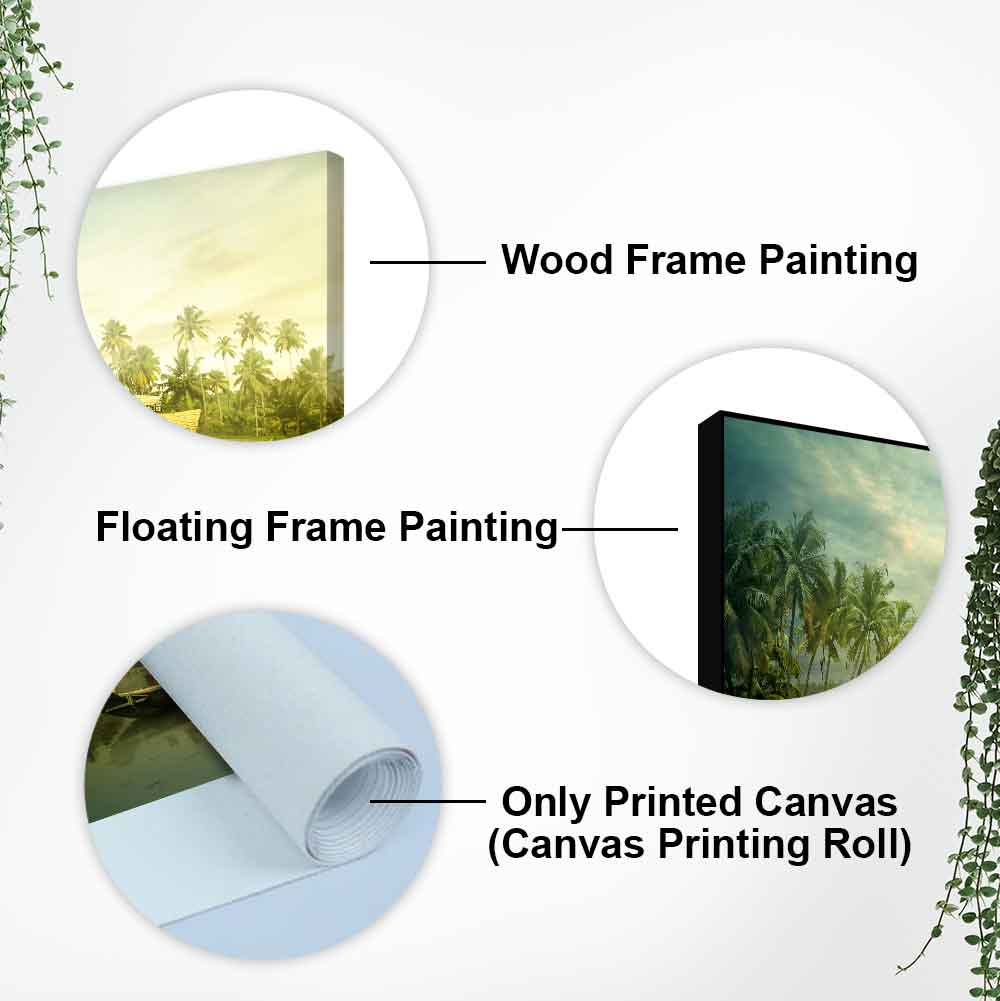 Beautiful House Boat in Kerala Premium Wall Painting DECORMANTRA