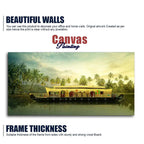 Beautiful House Boat in Kerala Premium Wall Painting DECORMANTRA