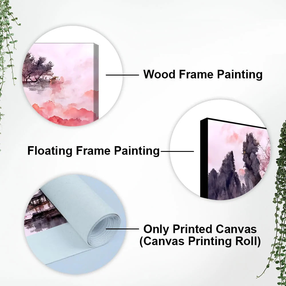 Beautiful Lake View Watercolor Art Canvas Wall Painting DECORMANTRA