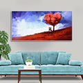 Beautiful Love Tree of Hearts with Couple Canvas Wall Painting DECORMANTRA