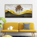 Beautiful Luxury Modern Art of Trees and Deer Premium Wall Painting DECORMANTRA