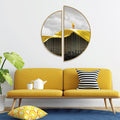 Beautiful Luxury Modern Lines Art Semi Circle Frames Set Of 2 Decor Mantra