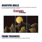 Beautiful Moon and Golden Mountains Wall Painting of 3 Pieces DECORMANTRA