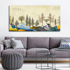 Beautiful Mountain Landscape with Trees Premium Canvas Wall painting DECORMANTRA