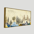 Beautiful Mountain Landscape with Trees Premium Canvas Wall painting DECORMANTRA