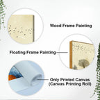 Beautiful Mountain Landscape with Trees and Birds Canvas Wall painting DECORMANTRA