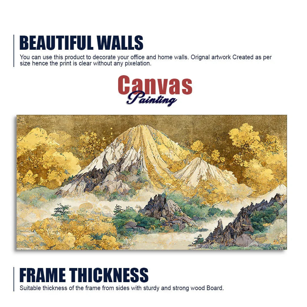 Beautiful Mountain Scenery Premium Canvas Wall Painting DECORMANTRA