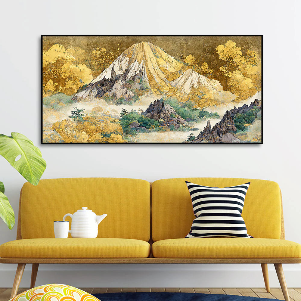 Beautiful Mountain Scenery Premium Canvas Wall Painting DECORMANTRA
