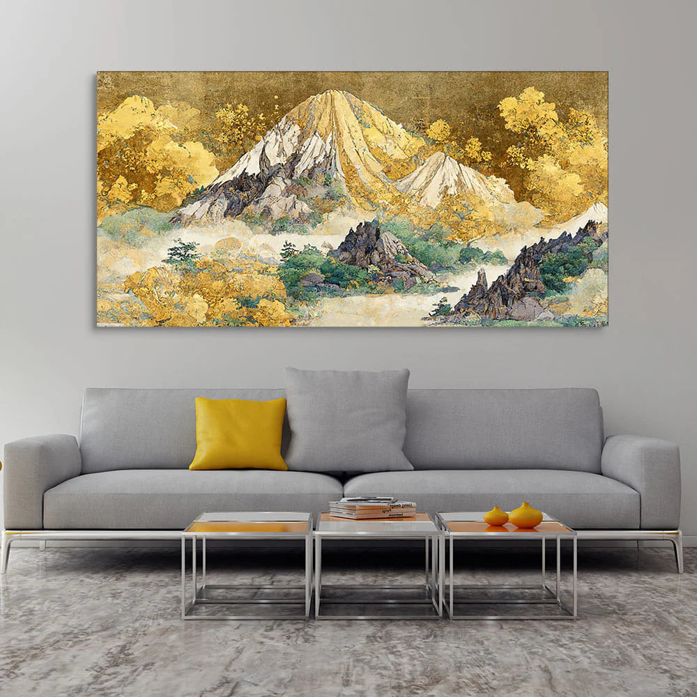 Beautiful Mountain Scenery Premium Canvas Wall Painting DECORMANTRA