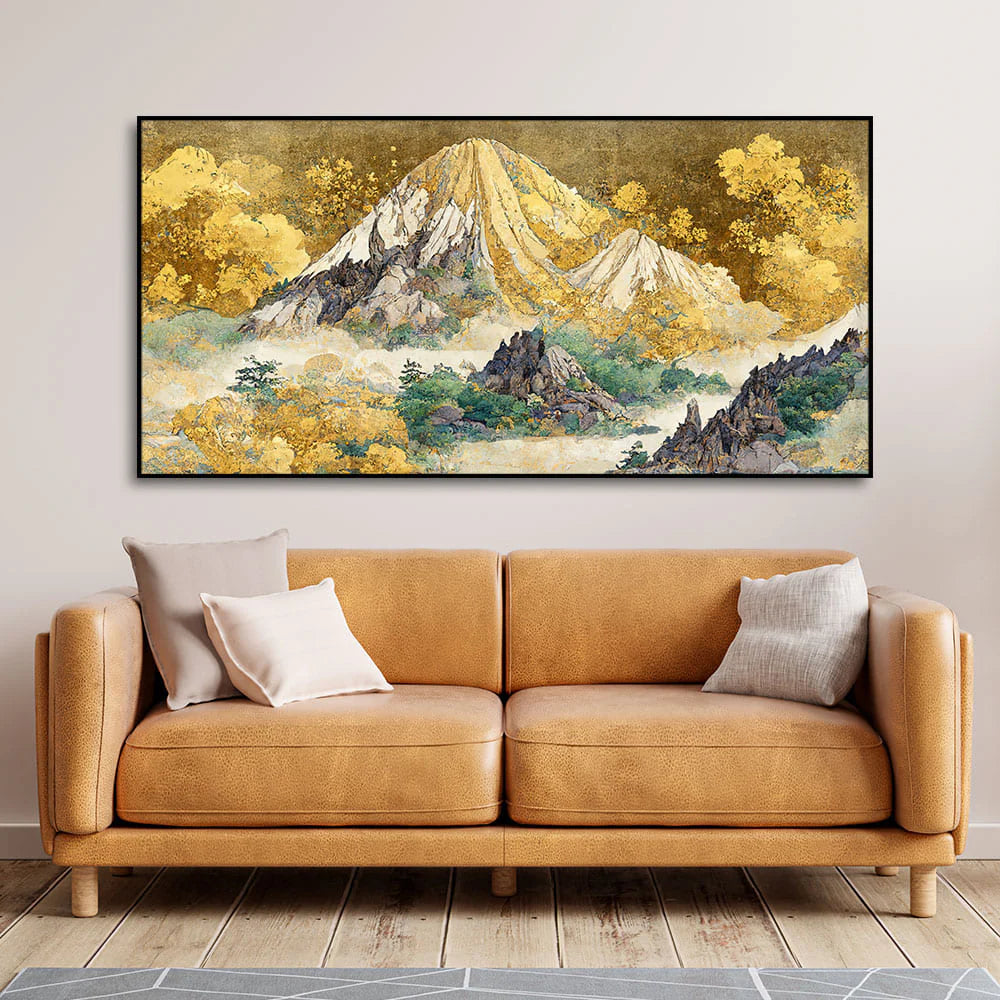 Beautiful Mountain Scenery Premium Canvas Wall Painting DECORMANTRA