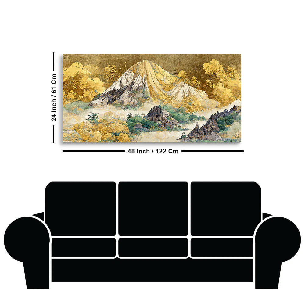 Beautiful Mountain Scenery Premium Canvas Wall Painting DECORMANTRA