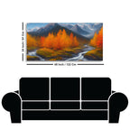 Beautiful Mountains with Autumn foliage of Trees Canvas Wall Painting DECORMANTRA