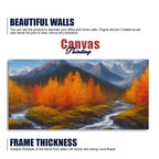 Beautiful Mountains with Autumn foliage of Trees Canvas Wall Painting DECORMANTRA