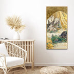 Beautiful Mountains with Autumn foliage of Trees Wall Painting DECORMANTRA