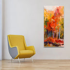 Beautiful Nature Wall Painting of Colorful Autumn Forest DECORMANTRA