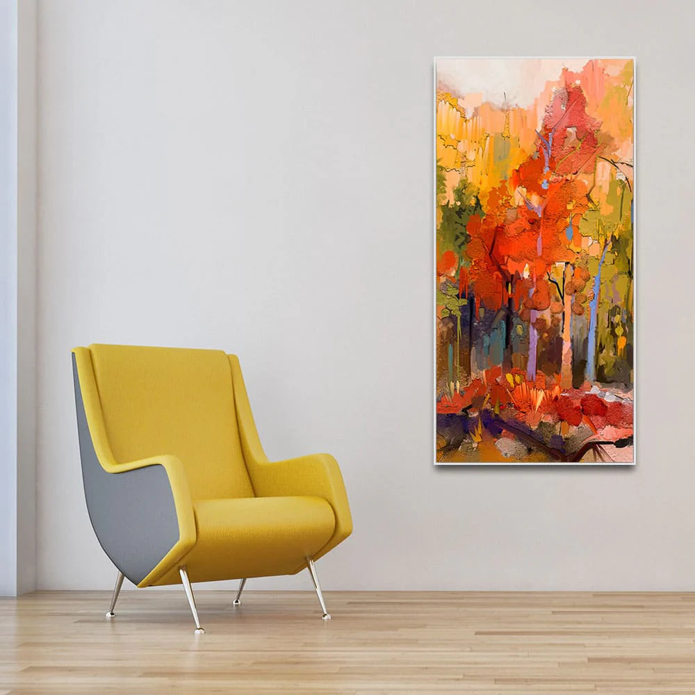 Beautiful Nature Wall Painting of Colorful Autumn Forest DECORMANTRA