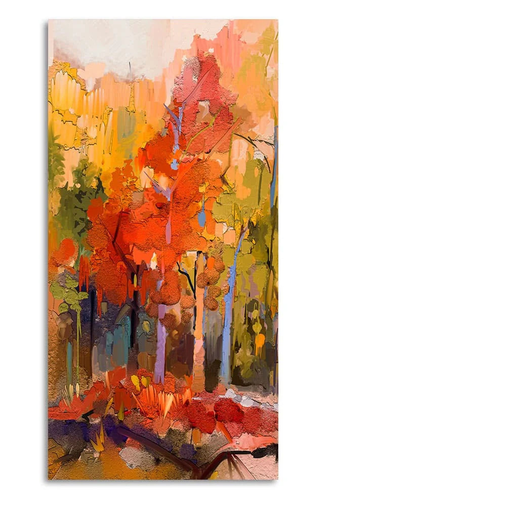 Beautiful Nature Wall Painting of Colorful Autumn Forest DECORMANTRA