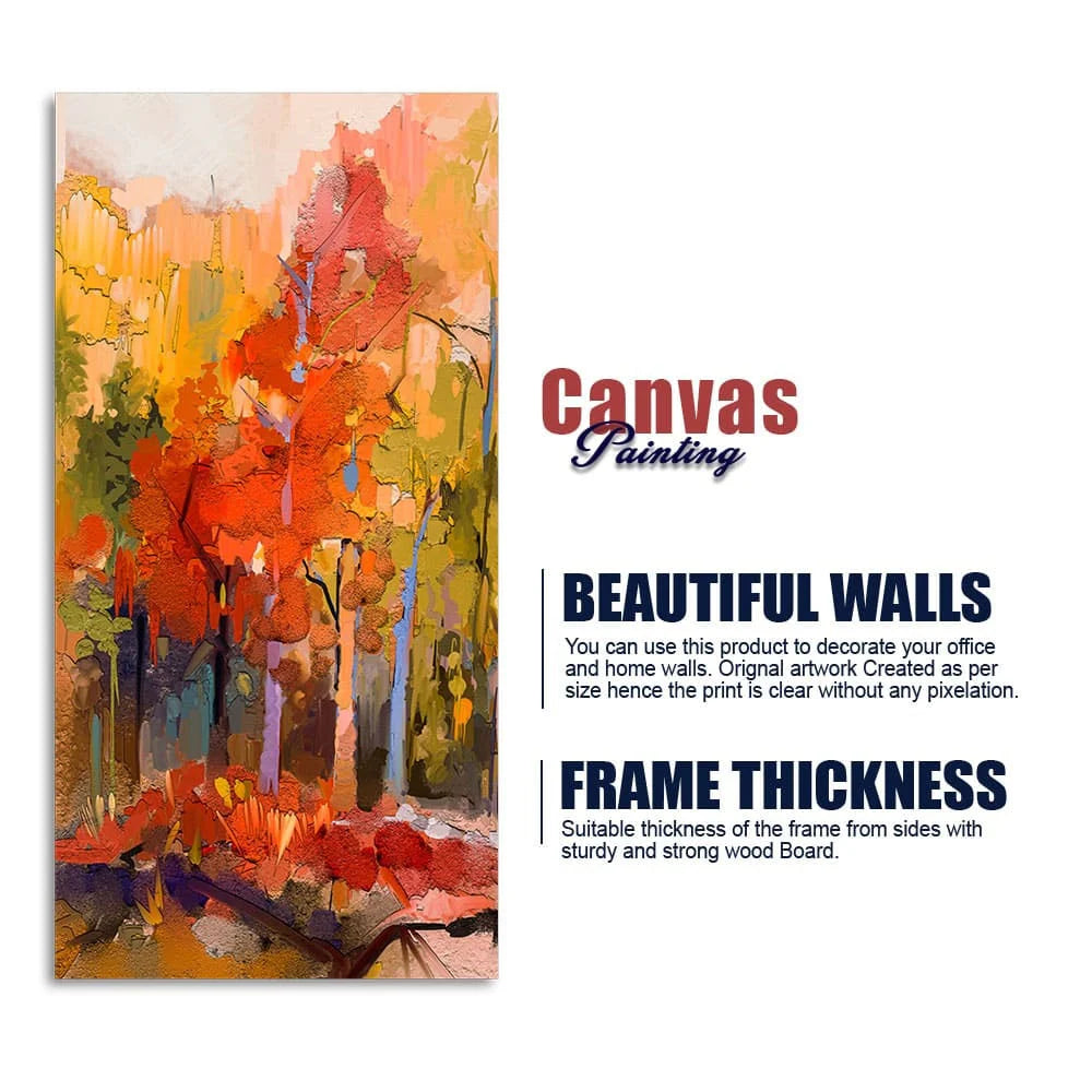 Beautiful Nature Wall Painting of Colorful Autumn Forest DECORMANTRA