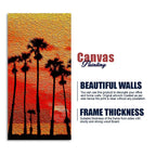 Beautiful Palm Tree at Sunset Canvas Wall Painting DECORMANTRA