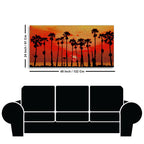 Beautiful Palm Tree on Sunset Canvas Wall Painting DECORMANTRA