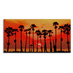 Beautiful Palm Tree on Sunset Canvas Wall Painting DECORMANTRA