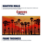 Beautiful Palm Tree on Sunset Canvas Wall Painting DECORMANTRA