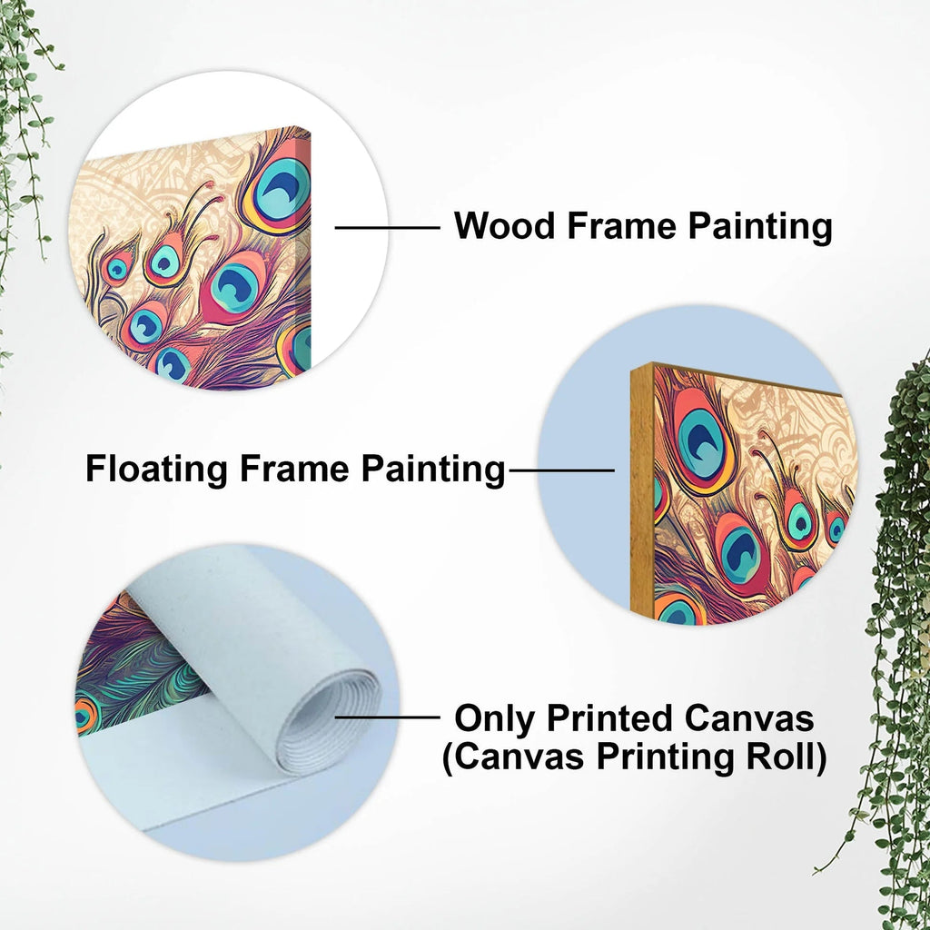 Beautiful Peacock in Traditional Style Canvas Wall Painiting Decor Mantra