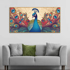 Beautiful Peacock in Traditional Style Canvas Wall Painiting Decor Mantra