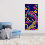 Beautiful Peacock with Flower art Premium Wall Painting Decor Mantra