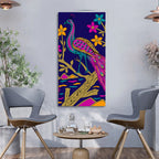 Beautiful Peacock with Flower art Premium Wall Painting Decor Mantra