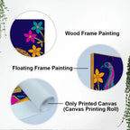 Beautiful Peacock with Flower art Premium Wall Painting Decor Mantra
