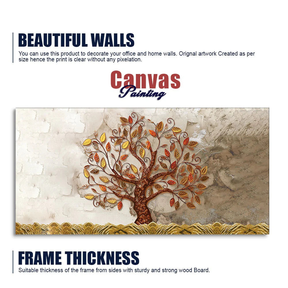 Beautiful Red and Yellow Leaf Tree Canvas Wall Painting DECORMANTRA