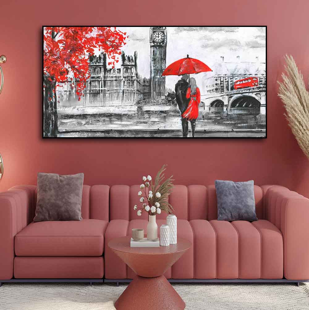 Beautiful Scenery of Couple Dating Canvas Wall Painting DECORMANTRA