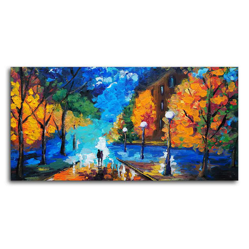 Beautiful Scenery of Couple Dating Canvas Wall Painting DECORMANTRA