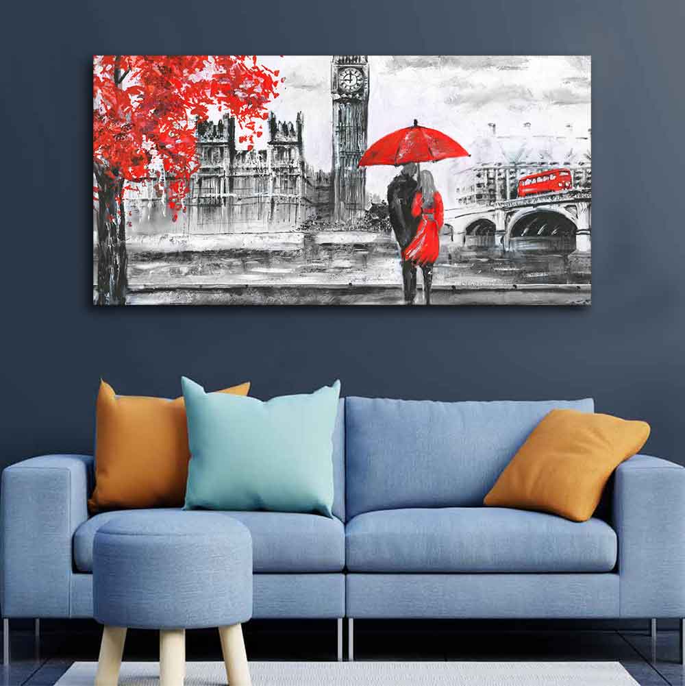 Beautiful Scenery of Couple Dating Canvas Wall Painting DECORMANTRA