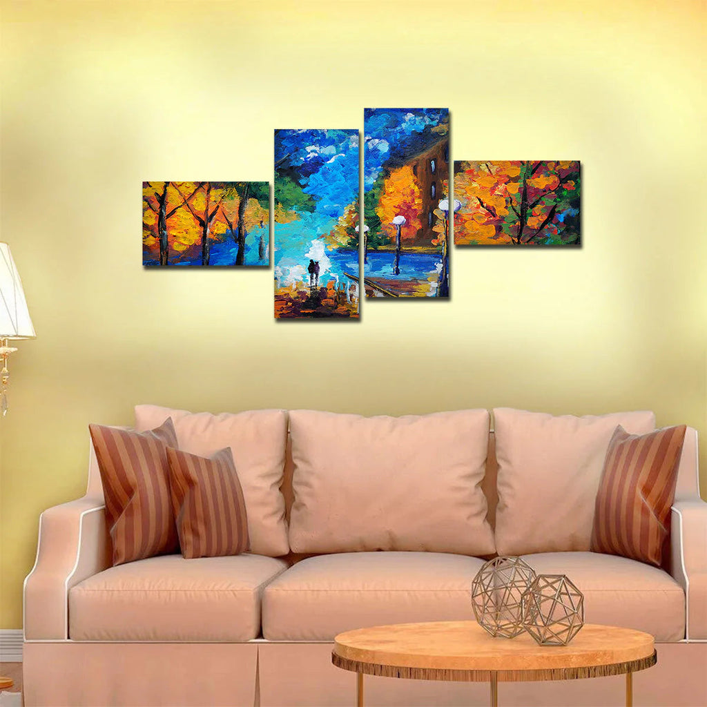 Beautiful Scenery of Couple Dating Canvas Wall Painting DECORMANTRA