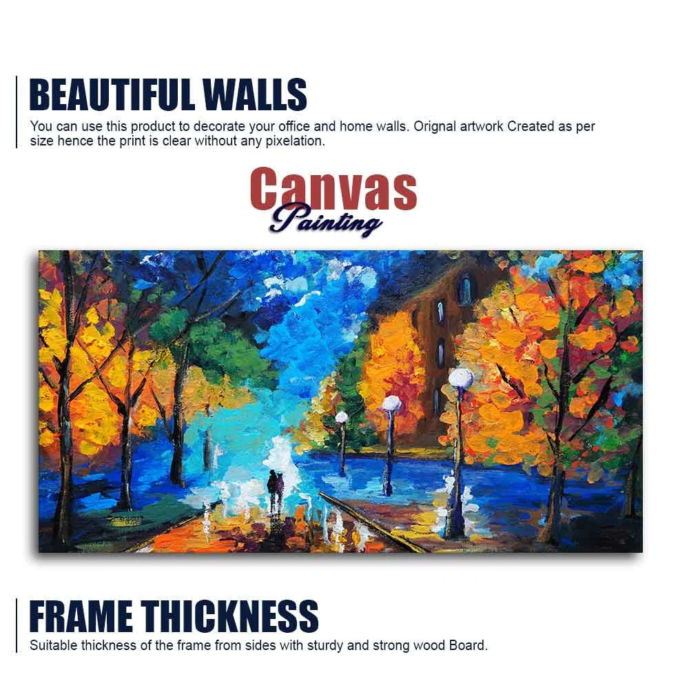 Beautiful Scenery of Couple Dating Canvas Wall Painting DECORMANTRA