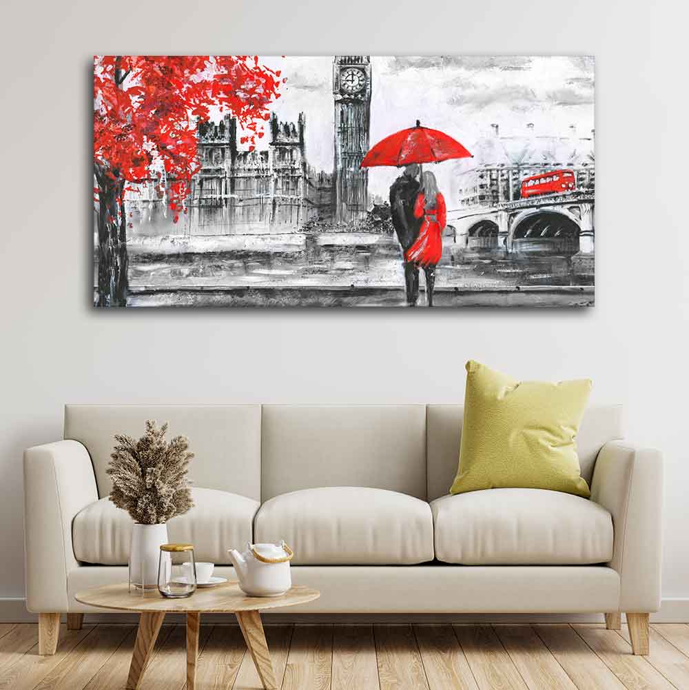 Beautiful Scenery of Couple Dating Canvas Wall Painting DECORMANTRA