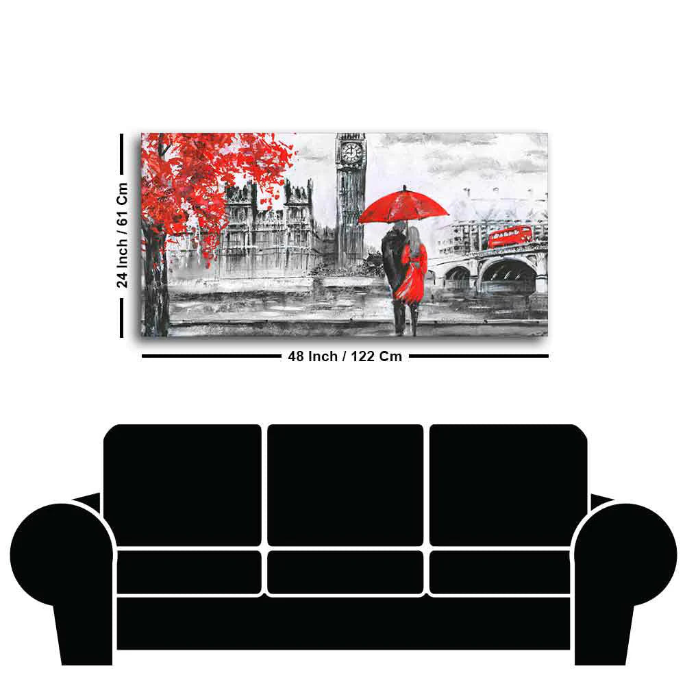 Beautiful Scenery of Couple Dating Canvas Wall Painting DECORMANTRA