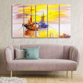 Beautiful Scenery of Sailing Ship on the Ocean Five Pieces Wall Painting DECORMANTRA