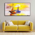 Beautiful Scenery of Sailing Ship on the Ocean Wall Painting DECORMANTRA