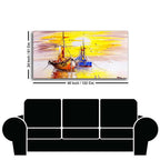 Beautiful Scenery of Sailing Ship on the Ocean Wall Painting DECORMANTRA