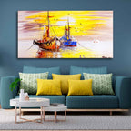 Beautiful Scenery of Sailing Ship on the Ocean Wall Painting DECORMANTRA