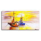 Beautiful Scenery of Sailing Ship on the Ocean Wall Painting DECORMANTRA