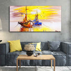 Beautiful Scenery of Sailing Ship on the Ocean Wall Painting DECORMANTRA