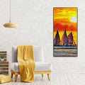Beautiful Seascape with Sunset Wall Painting DECORMANTRA