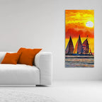Beautiful Seascape with Sunset Wall Painting DECORMANTRA